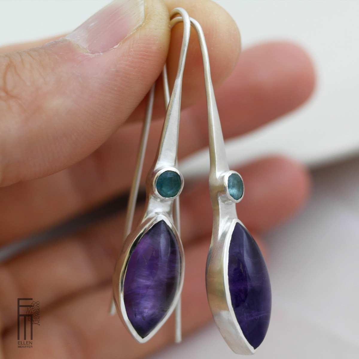 MARQUISE AMATISTA - Ohrringe mit Amethyst und Apatit - pendientes con amatista y apatita pendientes marquise amatista y apatita