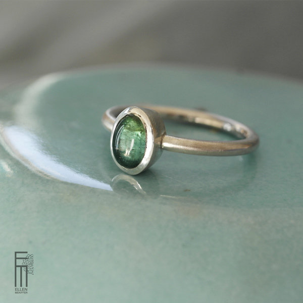 TURMALINA VERDE - Silberring mit grünen Turmalin - anillo de plata con turmalina verde anillo - plata turmalina verde