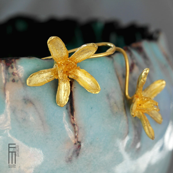 AZAHAR - Ohrringe als Orangenblüte - pendientes de flor naranjo pendientes - azahar oro