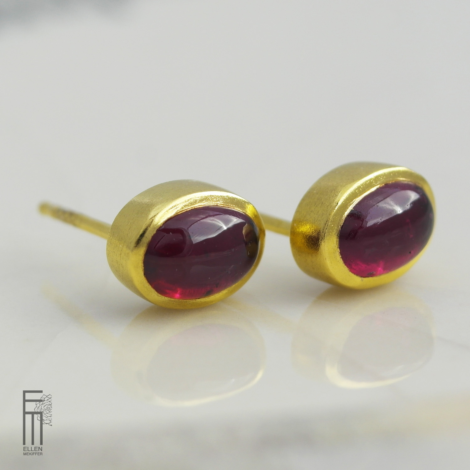 RODOLITA – Ohrstecker mit rosa Granat - pendientes con granate rosa