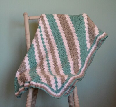 White Light Grey and Duck Egg Blanket White Light Grey and Duck Egg Blanket