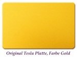 Plaque Tesla jaune-or format carte de crédit Plaque Tesla jaune-or format carte de crédit