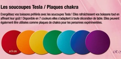 Set de 7 plaques Tesla chakras- rondes Set de 7 plaques Tesla chakras- rondes
