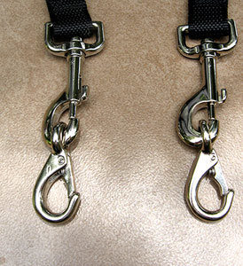 Shown here attached to existing straps.