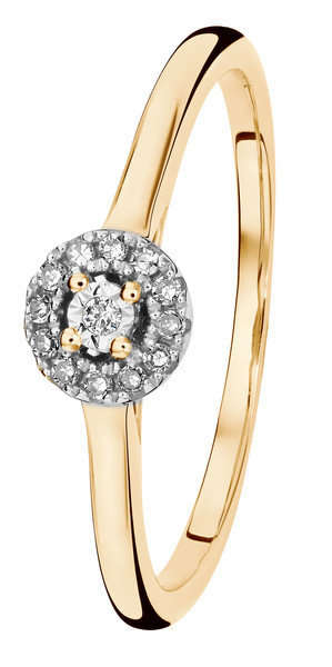 KOHINOOR timanttisormus keltakulta 033-P8991