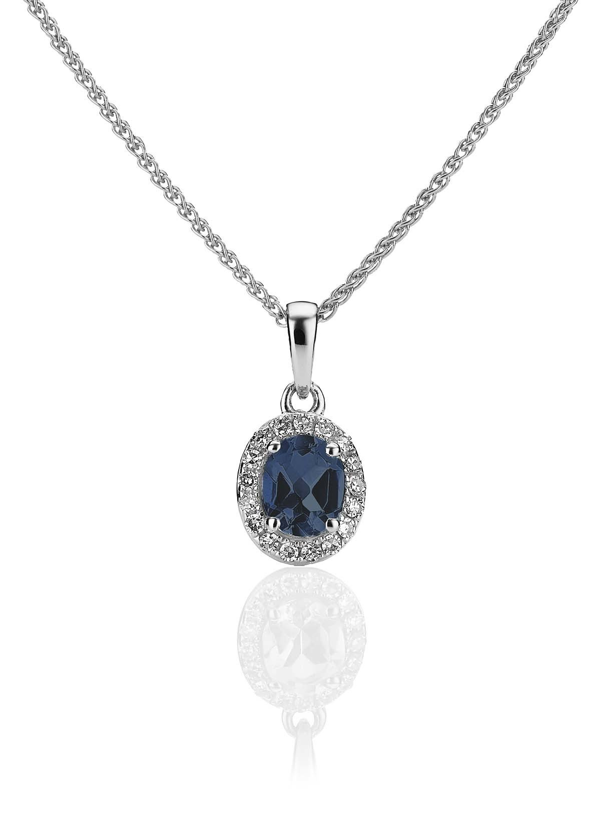 KOHINOOR timanttiriipus valkokulta, sinisafiiri 123-P5718VS