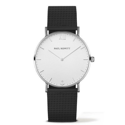 PAUL HEWITT Sailor Line White Sand Stainless Steel Mesh Strap IP Black PAUL HEWITT Sailor Line White Sand Stainless Steel Mesh Strap IP Black