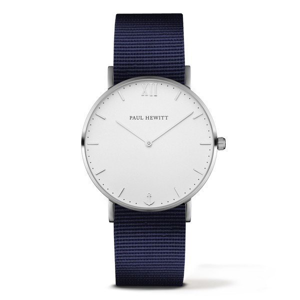 PAUL HEWITT Sailor Line White Sand Stainless Steel Nylon Watchstrap Navy Blue PH-SA-S-ST-W-N-20