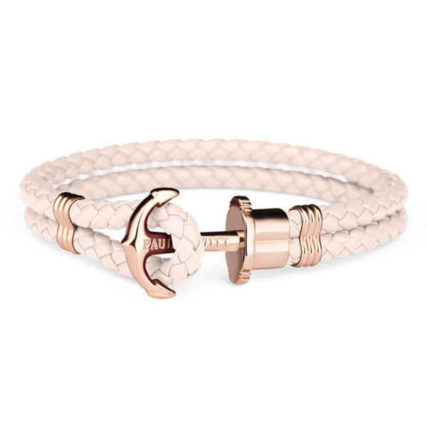 PAUL HEWITT Leather Phrep Anchor Bracelet IP Rose Gold Pink Rose PH-PH-L-R-PR-L