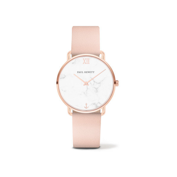 PAUL HEWITT Miss Ocean Line Pearl IP Rose Gold Leather Watch Strap Nude PH-M-R-M-30S