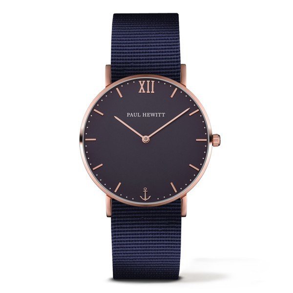 PAUL HEWITT Sailor Line Blue Lagoon IP Rose Gold Nylon Watchstrap Blue Lagoon PH-SA-R-St-B-N-20
