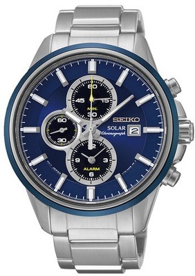 SEIKO Solar Alarm Chronograph -miesten rannekello SEIKO Solar Alarm Chronograph -miesten rannekello