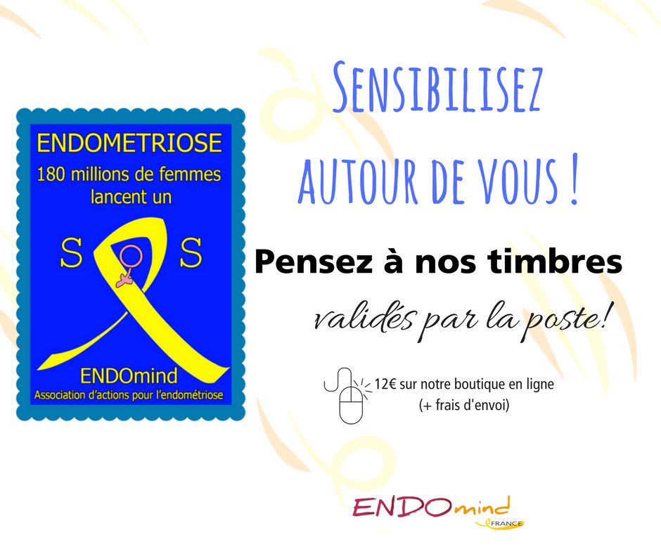 Timbres sensibilisation Endométriose Timbres bleus