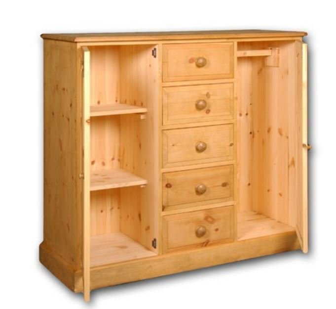 Combination Wardrobe With 5 Drawers