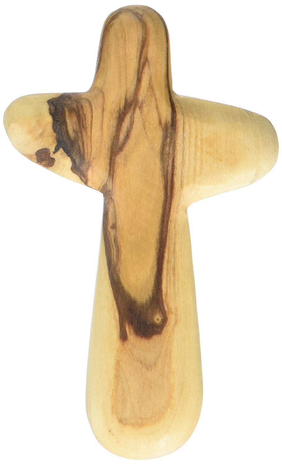 Holding Cross will fit in your Palm known as Olive wood Comfort Holding Cross with Velvet gift bag - Authentically from Bethlehem (4 inches) 00016