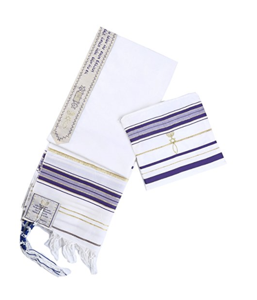 Purple New Convenant Messianic Tallit Prayer Shawl with Matching bag by Star Gifts 00020