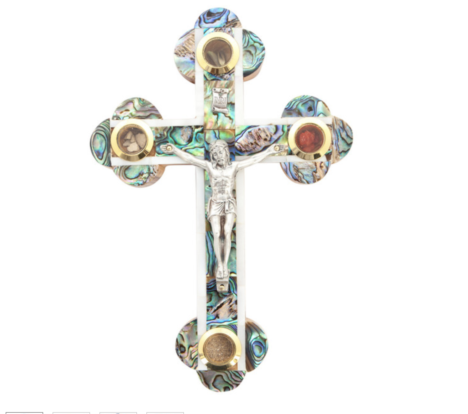 Olive Wood And Mother Of Pearl Cross 00021