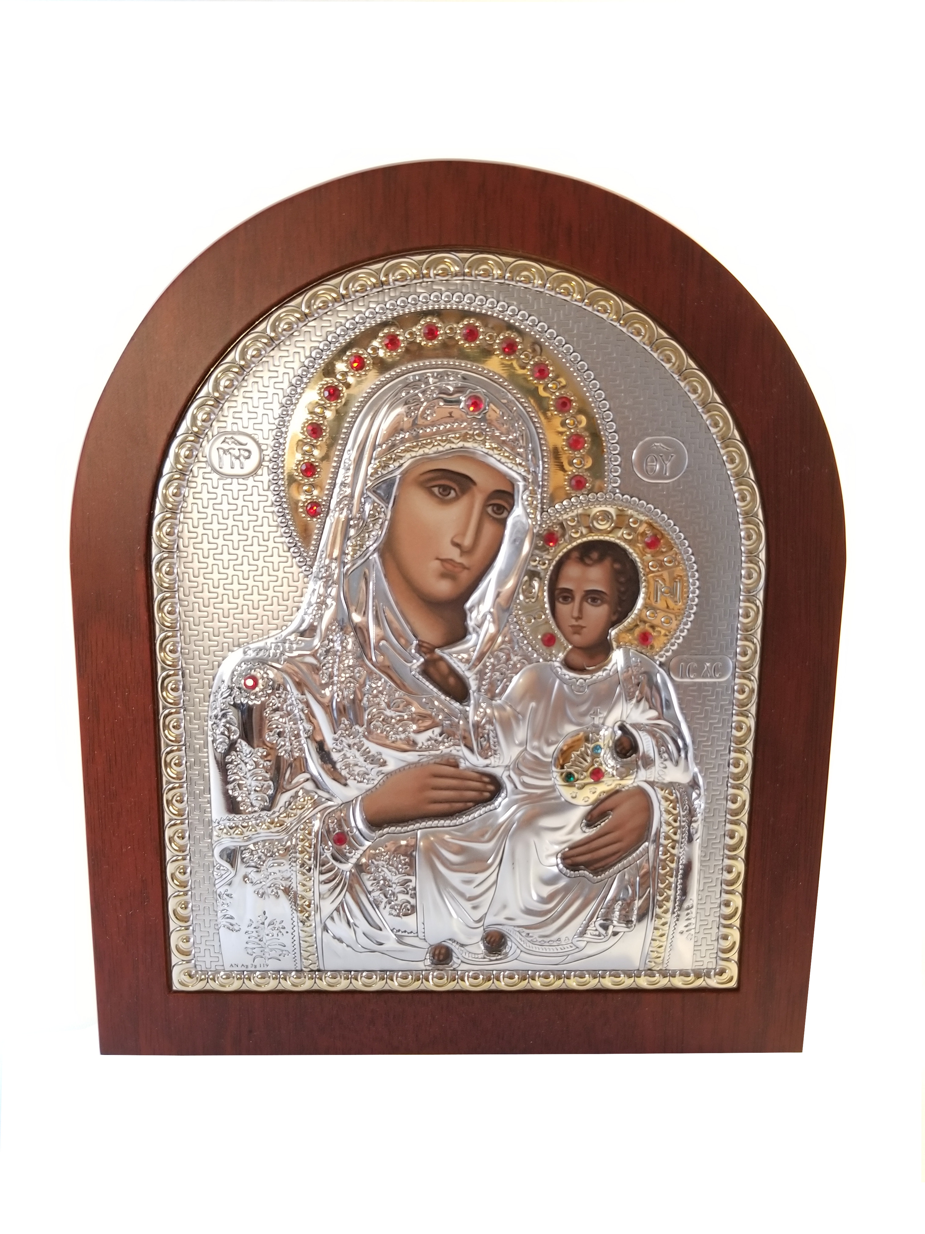 Catholic Silver 925′ Icon The Holy Family: Mary and Jesus 00044