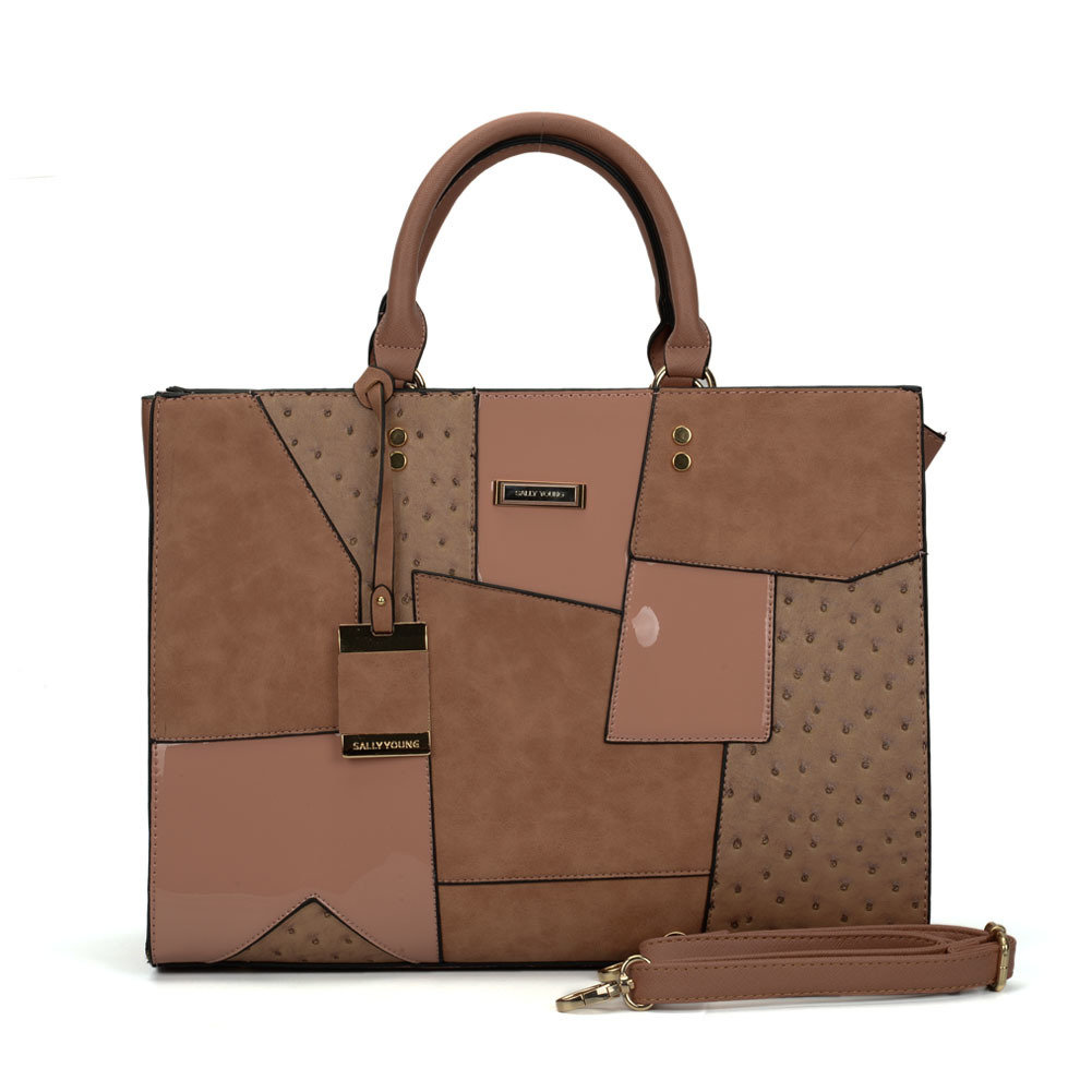 Sally Young Patchwork Tote Business Women Tote Bag Purse 00062