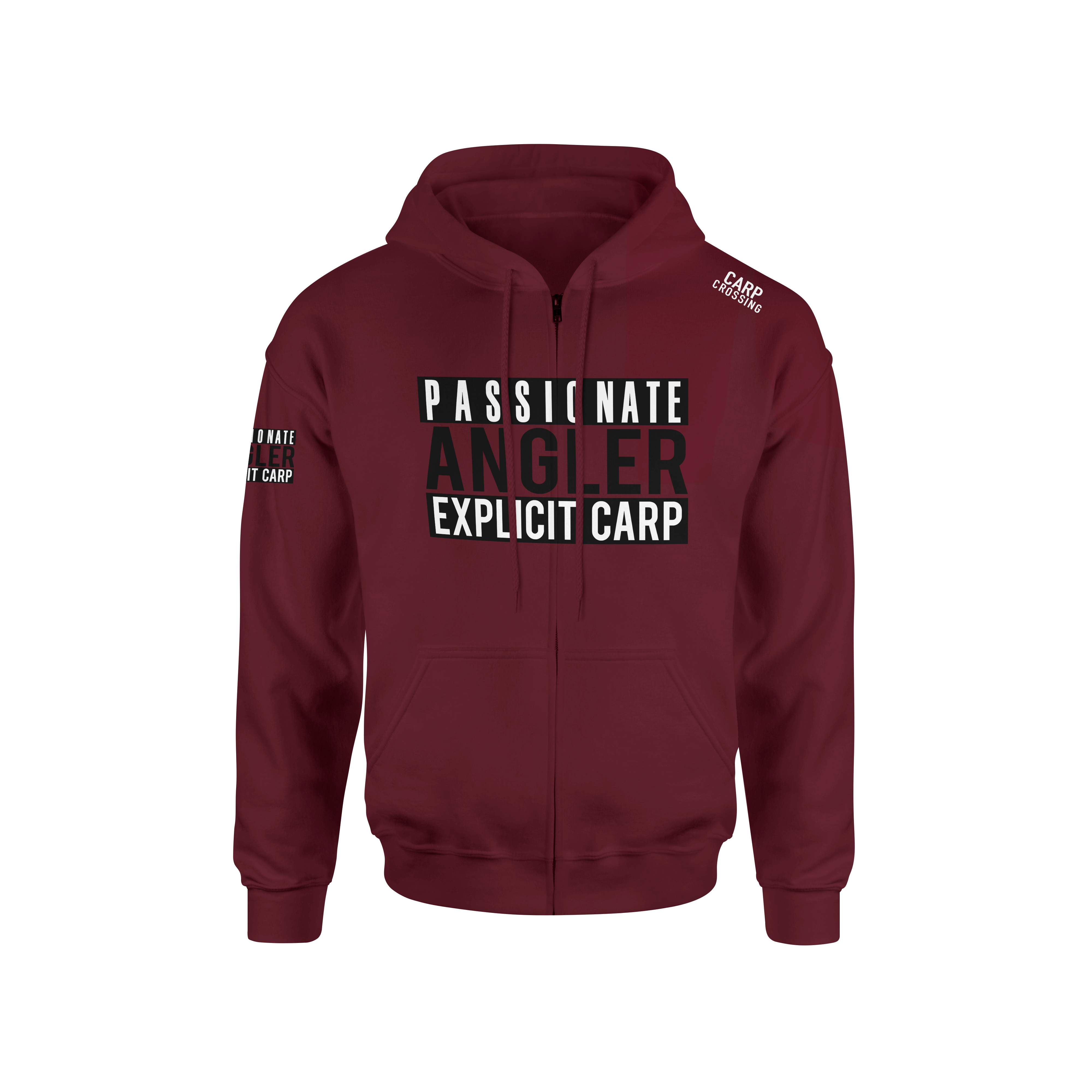 Carpcrossing Explicit Carp Zipped Hoodie Maroon cc0007z