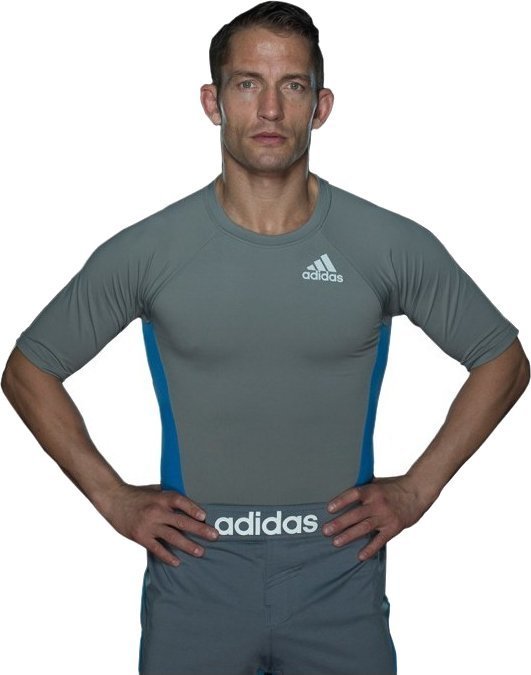 ADIDAS RASHGUARD MMA TRAINING CINZA E AZUL