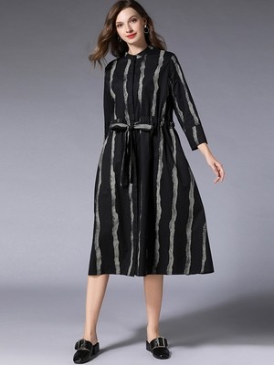 NEW FLORENCE's Classic Midi Casual Dress with Drawstring Waist NEW FLORENCE's Classic Midi Casual Dress with Drawstring Waist