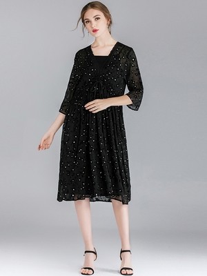 NEW MEGAN's Sumptuous Chiffon Cocktail Dress with Lace Trim NEW MEGAN's Sumptuous Chiffon Cocktail Dress with Lace Trim