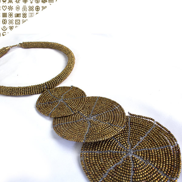Bronze Matte Beaded Neck Piece