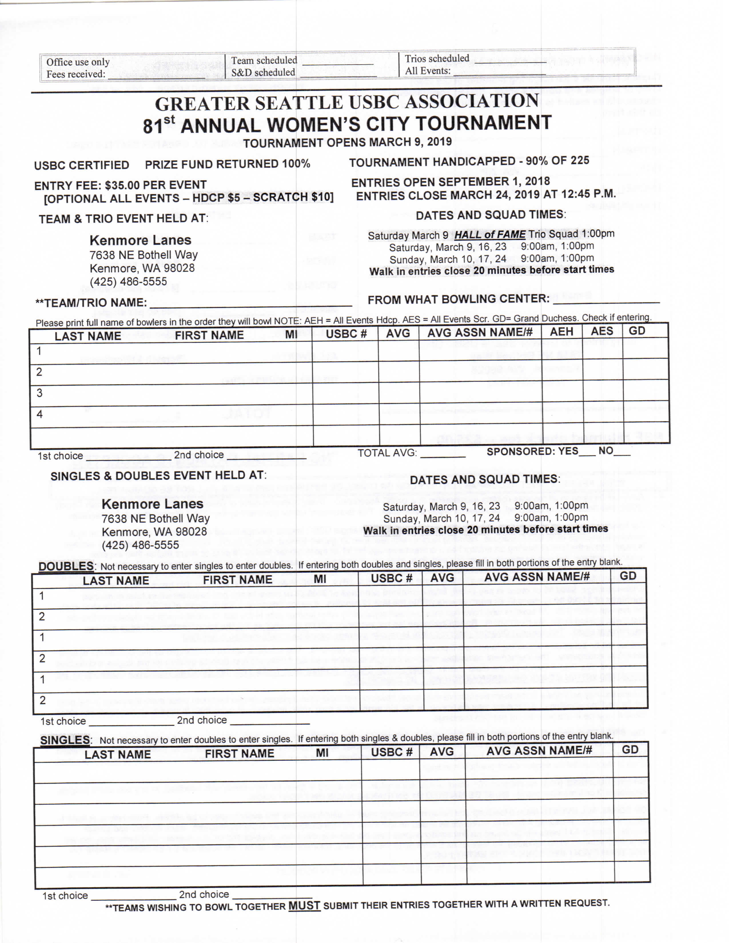 Seattle Women's City Tournament WC-2019