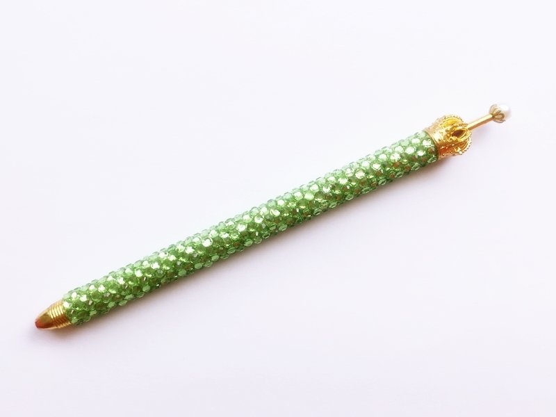 ボールペン キラキラペンULKA グリーン ラインストーン 替え芯1本付き ekmattra-sc-green