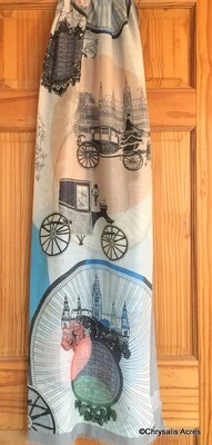 Scarf: European Cities and Carriages Scarf: European Cities and Carriages