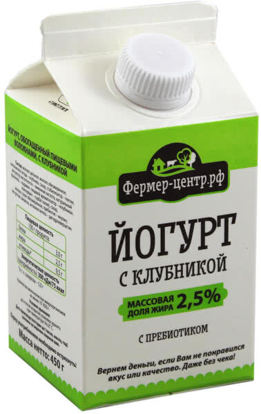 Йогурт Пребиотики Клубника 2.5% 450г Йогурт Пребиотики Клубника 2.5% 450г