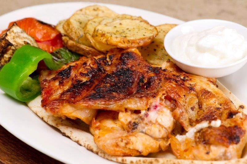 Lemon-Oregano Oven Roasted Chicken Breast, Roasted Bliss Potatoes. Tomat/Cucumber Salad 007
