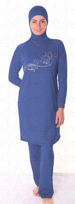 Ahiida® Burqini® Modest Fit Blue Silver Lilly Ahiida® Burqini® Modest Fit Blue Silver Lilly