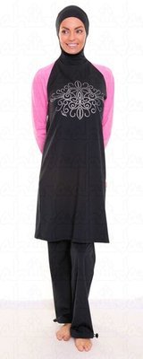 Ahiida® 2 piece Burqini® Modest-Fit black pink Ahiida® 2 piece Burqini® Modest-Fit black pink