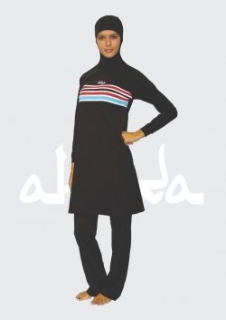 Ahiida® Burqini® Modest Fit Black Stripes Ahiida® Burqini® Modest Fit Black Stripes