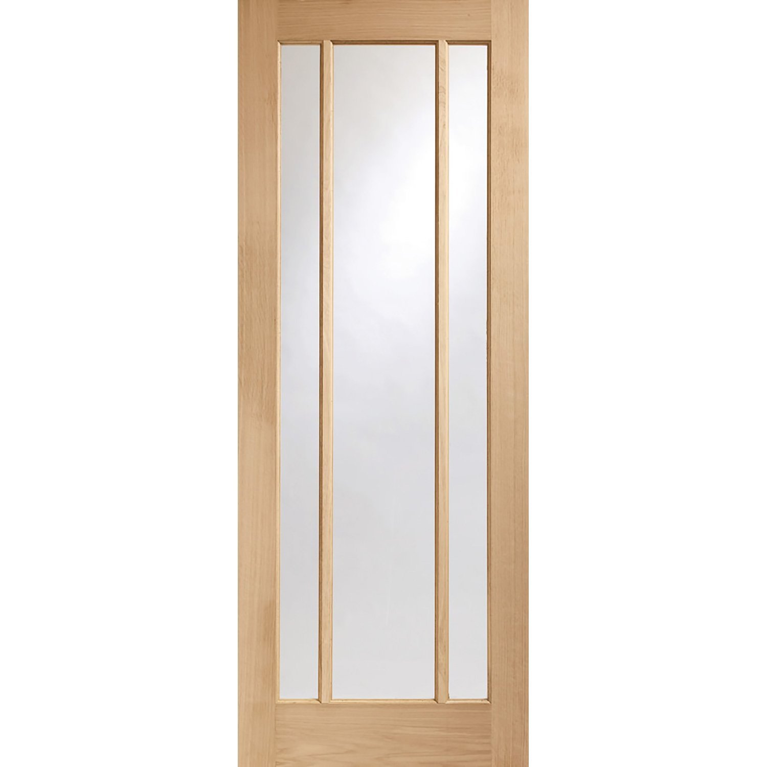 Worcester Three Light Oak With Clear Glass Fire Door