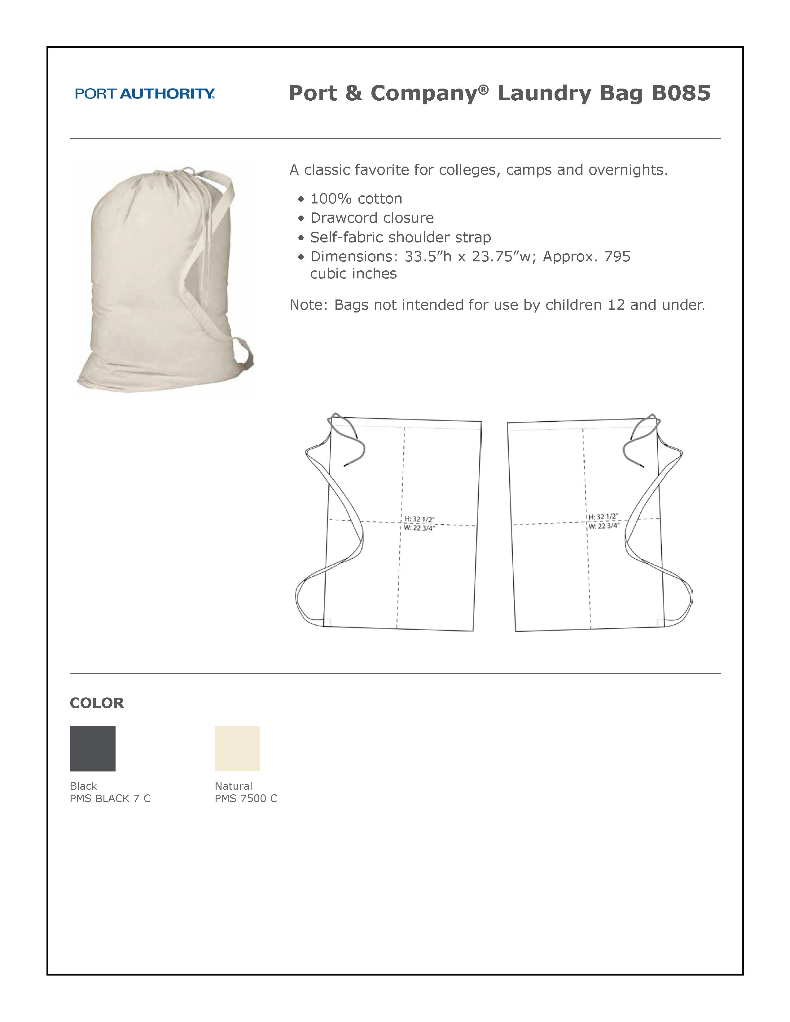 B085 Port Authority Laundry Bag