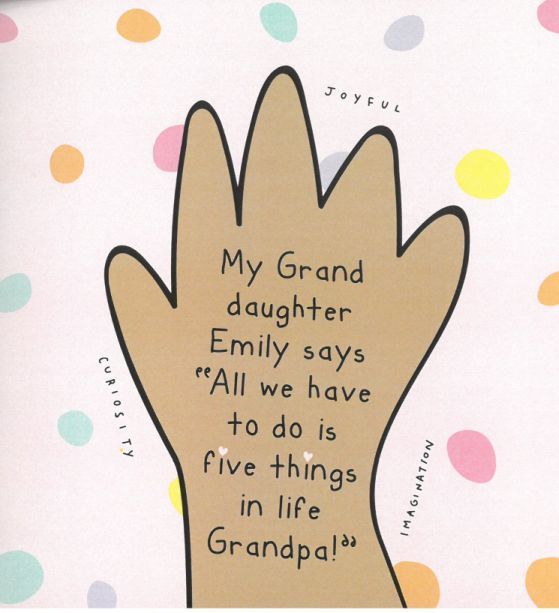 My Grand daughter Emily says "All we have to do is five things in life Grandpa!" 00001751