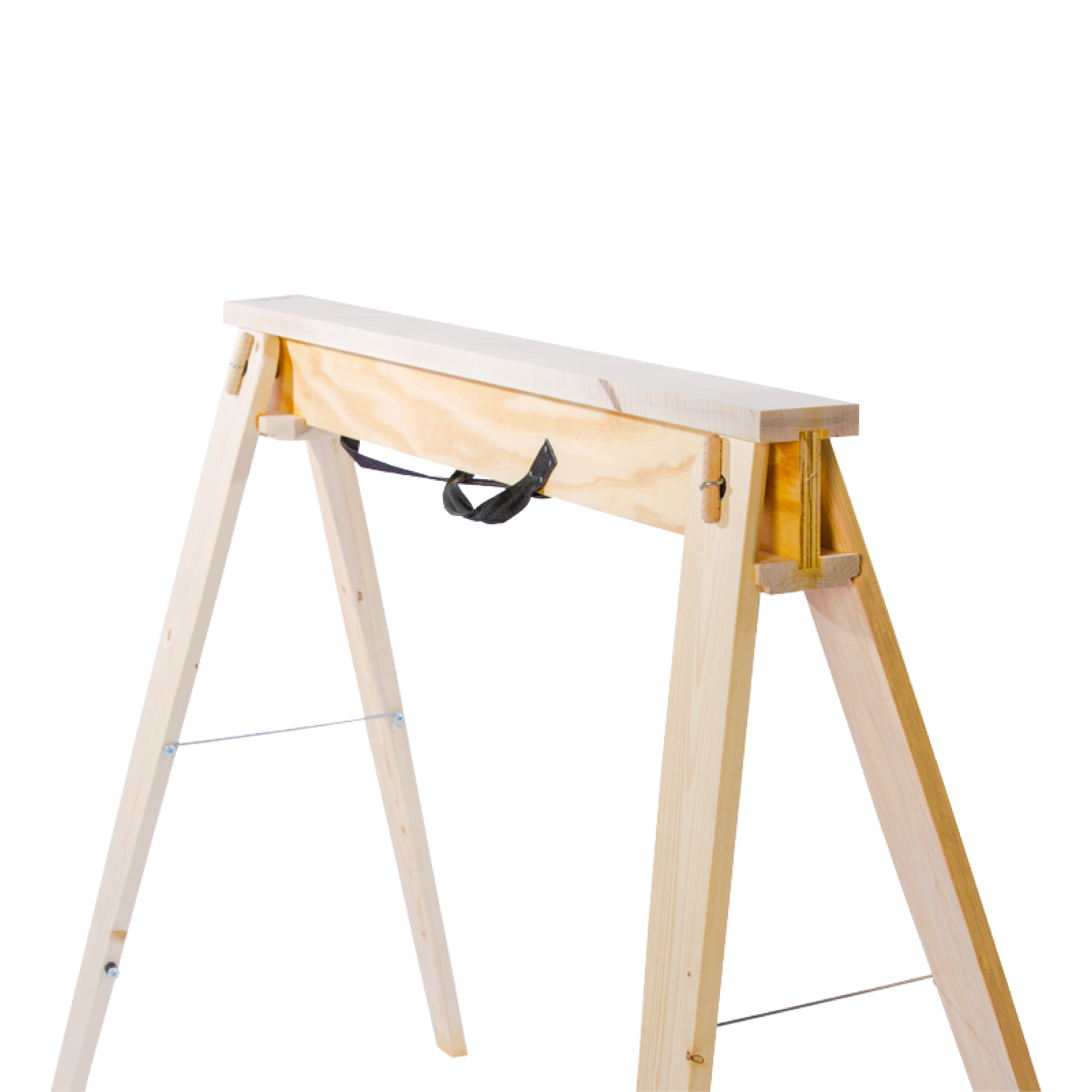 Front View of HideAHorse Folding Sawhorses