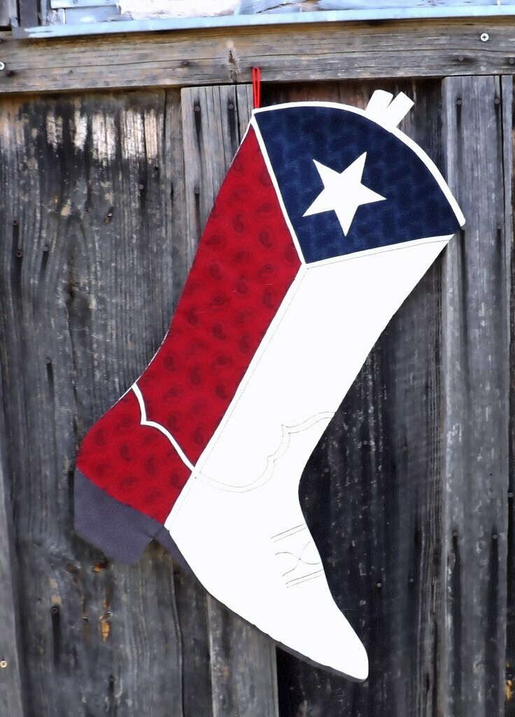 Texas Boot Christmas Stocking Texas Boot Christmas Stocking