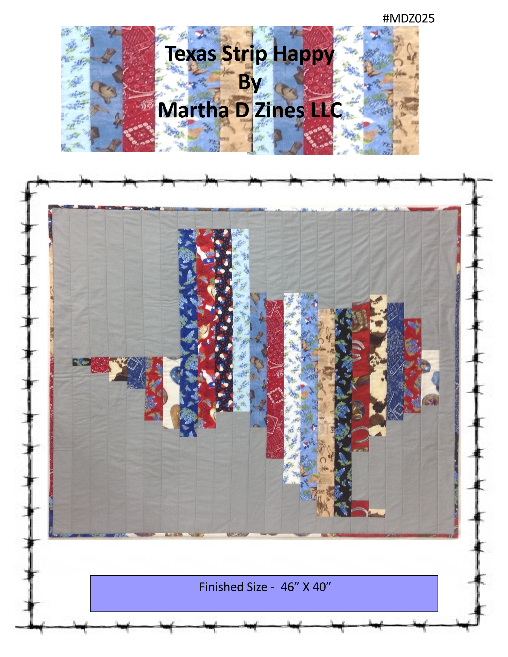 Texas Strip Quilt Pattern TXS-MDZ025-PAT