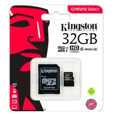 Memoria Micro SDHC Kingston 32GB Canvas Select 80R CL10 UHS-I Card Memoria Micro SDHC Kingston 32GB Canvas Select 80R CL10 UHS-I Card