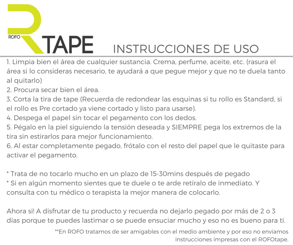 Instrucciones para una correcta aplicacion de Tape Kinesiologico en Guatemala
