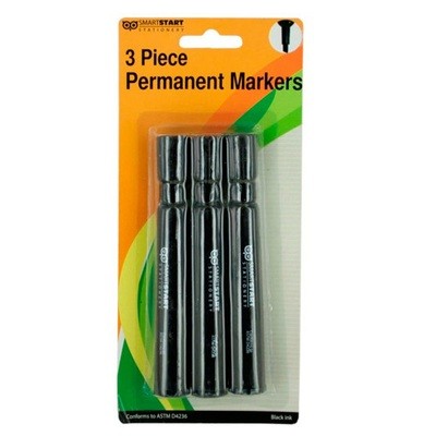 Set de 3 Marcadores Permanentes Negros Set de 3 Marcadores Permanentes Negros