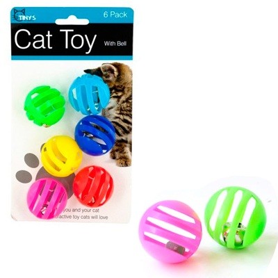 Juguete para gatos. Pelotas con campanas (6 unidades) Juguete para gatos. Pelotas con campanas (6 unidades)