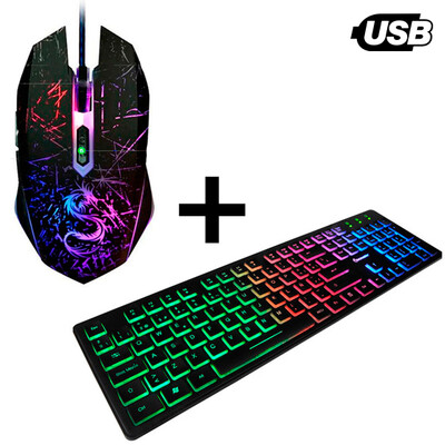 Teclado LED + Mouse Gaming 3200DPI. Combo de 2 Teclado LED + Mouse Gaming 3200DPI. Combo de 2