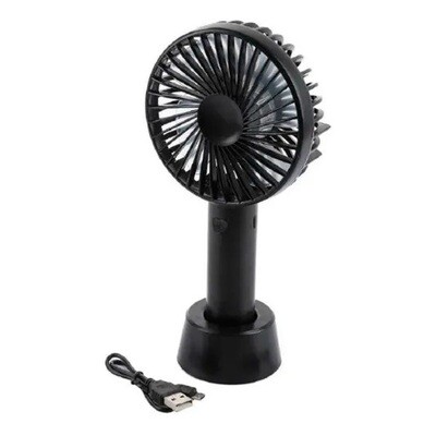 Ventilador USB con bateria recargable y base (29387-5) Negro Ventilador USB con bateria recargable y base (29387-5) Negro