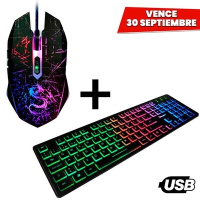 COMBO Mouse 3200DPI Cable Trenzado + Teclado Gaming. Vence 30 Septiembre COMBO Mouse 3200DPI Cable Trenzado + Teclado Gaming. Vence 30 Septiembre