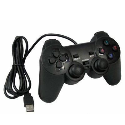 Control USB PC Con 2 Motores + Vibracion Negro Control USB PC Con 2 Motores + Vibracion Negro